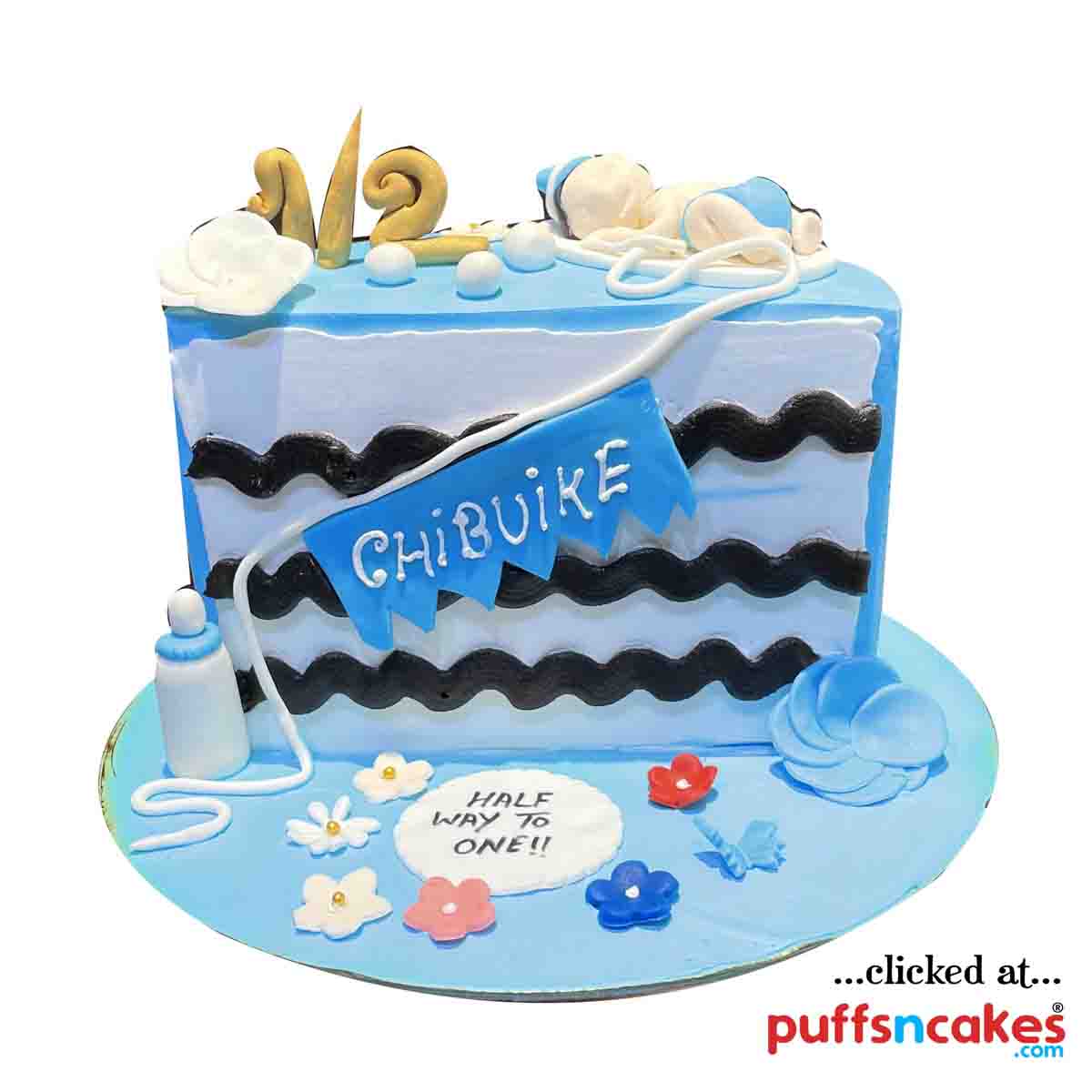 (1740) Six 6 Months Half Birthday Cake